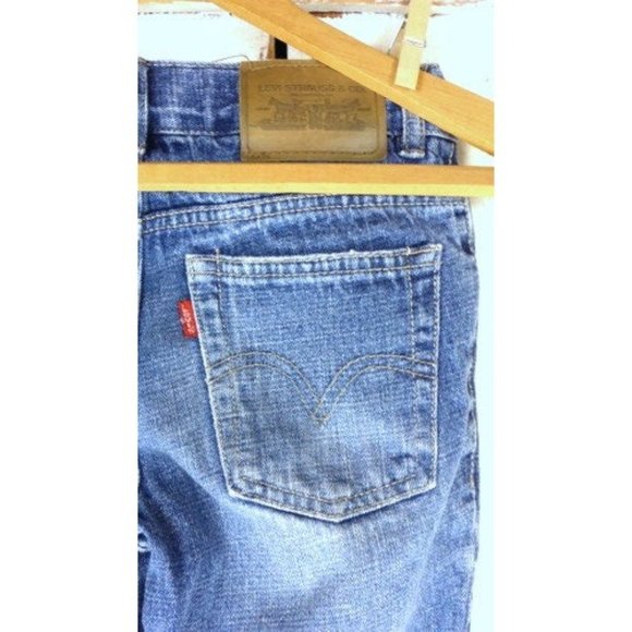 Kids / children's slim straight leg Levi's 514 dark blue denim jeans - 7 Regular - Picture 5 of 6